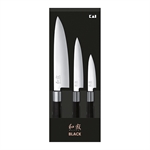 Set 3 couteaux 10 cm,15 cm, 20 cm Wasabi Black