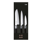 Set 3 couteaux 10 cm,15 cm,18 cm Wasabi Black