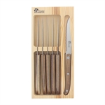 6 couteaux à steak Antik en bois d’acacia et coffret bois
