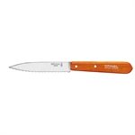 Couteau N°113 lame crantée inox 10 cm coloris mandarine