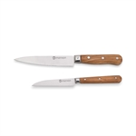 Set couteau d'office et couteau de chef en bois d'olivier et lame inox