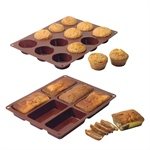 Lot de 2 Flexi'moules : 1 plaque 12 muffins + 1 plaque 6 cakes