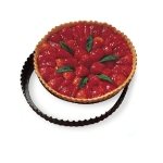Moule à tarte amovible acier revêtu bords cannelés 24,5 cm
