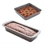 Lot moule à manqué carré 23 cm et moule à cake 30 cm acier revêtement antiadhérent