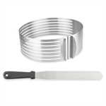 Set spatule de glaçage couteau à génoise et cercle à trancher extensible inox