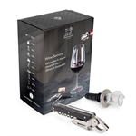 Coffret Wine Service - tire-bouchon Clavelin noir + bec verseur Arum