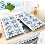 Set 2 couvre-plaques carreaux bleus