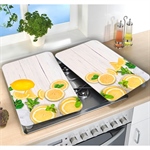 Set 2 couvre-plaques protection motif Citrons