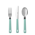 Set 3 couverts empilables vert eau