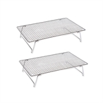 Lot de 2 volettes rectangulaires en inox 43 x 28 cm