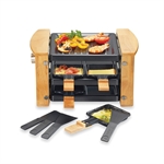 Raclette grill 4 poêlons 650 W bois