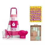 Lot de cuisine pour enfant, set d’ustensiles et livre recettes rigolotes