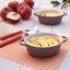 Set 4 petits plats à four individuels gris-taupe en céramique émaillée 350 ml Mathon(vue 3)
