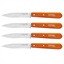 Set 4 couteaux office lames lisses inox 10 cm coloris mandarine Opinel(vue 1)