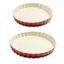 Lot 2 moules à tarte en céramique 24 et 27 cm rouge Mathon(vue 1)