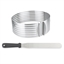 Set spatule de glaçage couteau à génoise et cercle à trancher extensible inox Mathon(vue 1)